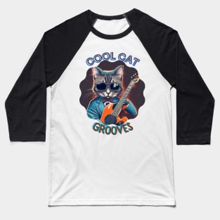 Cool Cat: "Cool Cat Grooves" Baseball T-Shirt